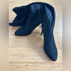 Ivanka Trump black suede over-the-knee boots